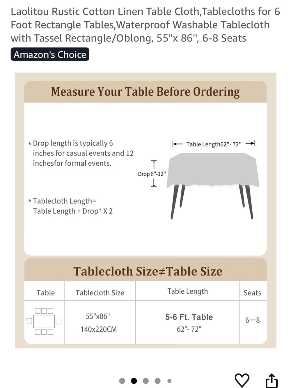 Laolitou farmhouse Rustic Cotton Linen Tablecloth - Picture 5 of 10